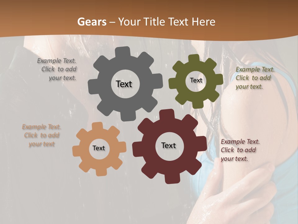 Couple Hugging In The Rain PowerPoint Template