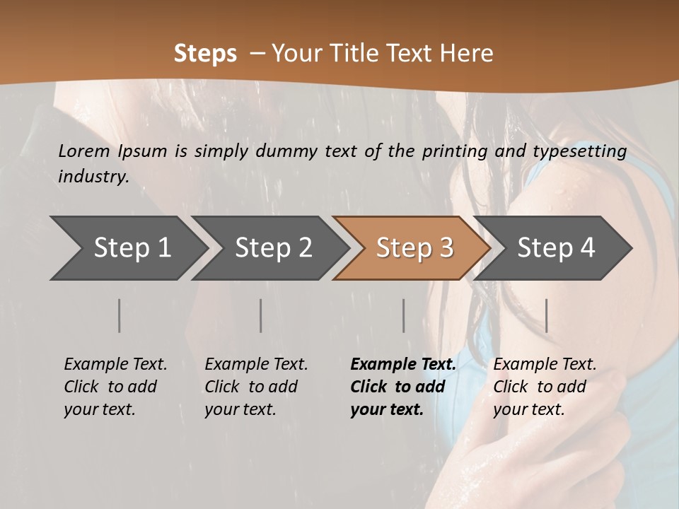 Couple Hugging In The Rain PowerPoint Template