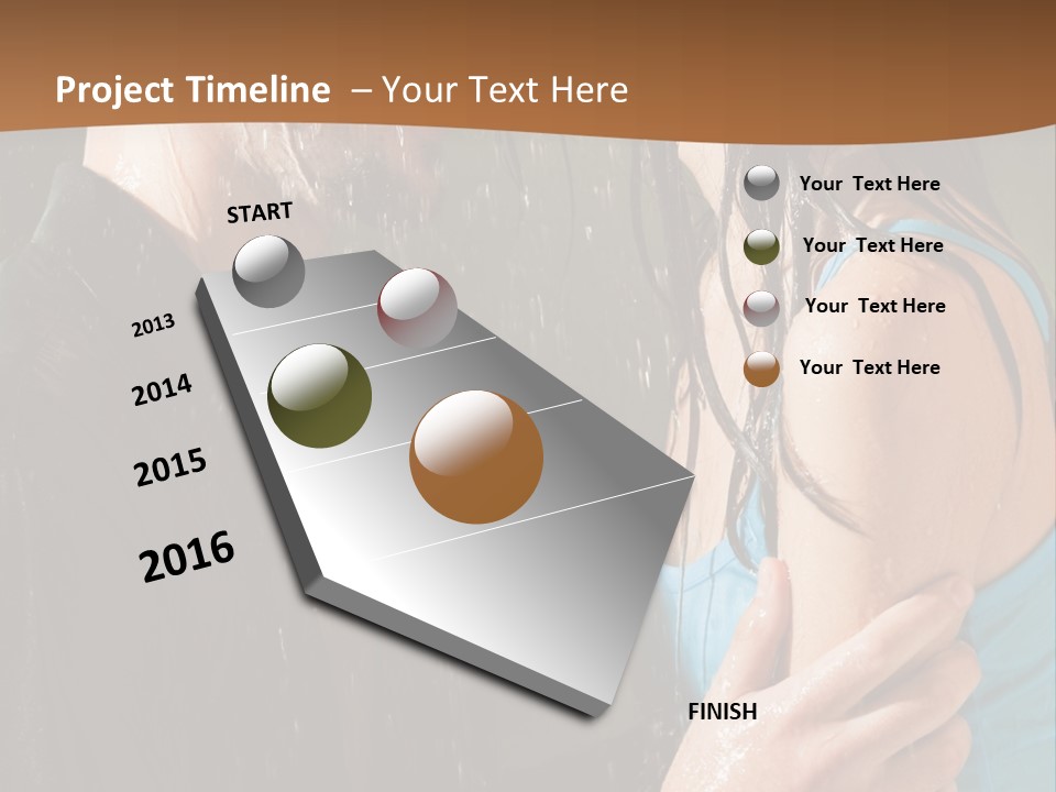 Couple Hugging In The Rain PowerPoint Template