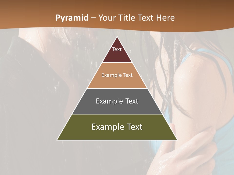 Couple Hugging In The Rain PowerPoint Template