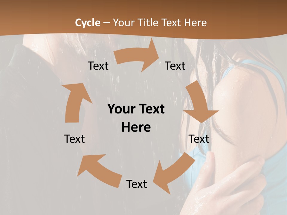 Couple Hugging In The Rain PowerPoint Template