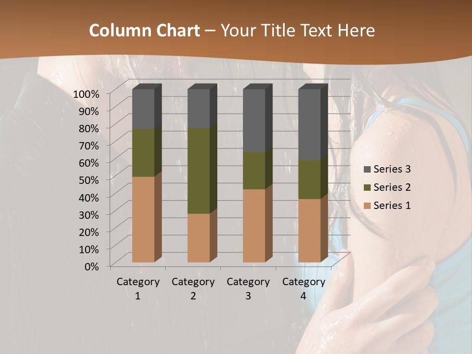 Couple Hugging In The Rain PowerPoint Template