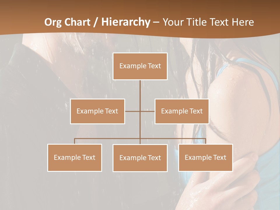 Couple Hugging In The Rain PowerPoint Template