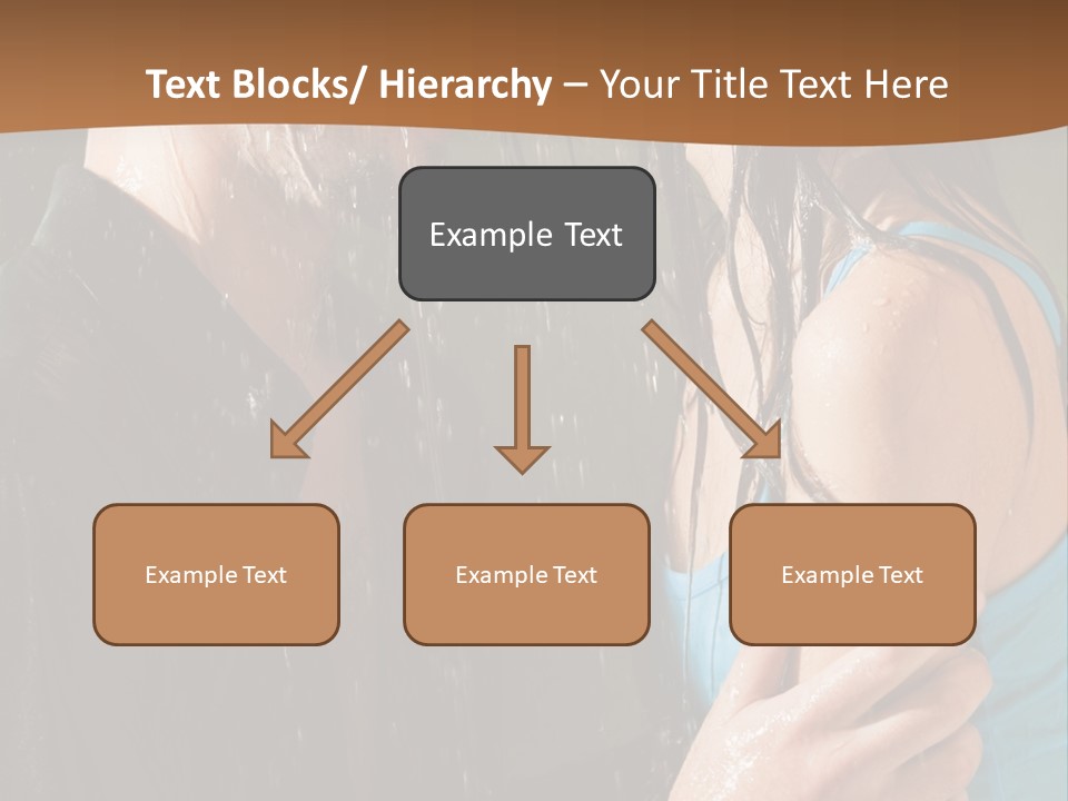 Couple Hugging In The Rain PowerPoint Template