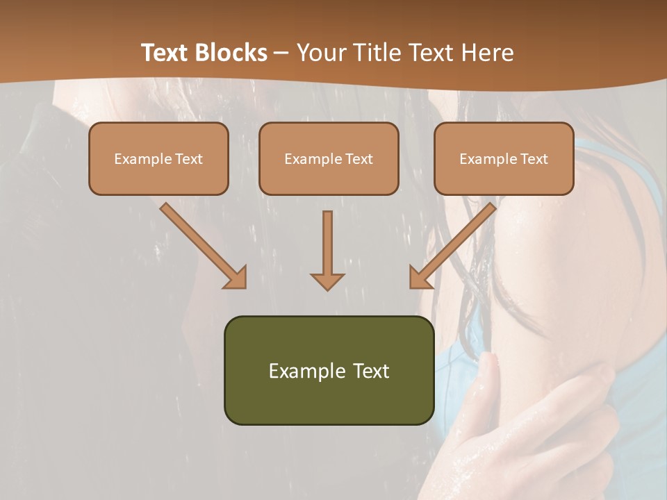 Couple Hugging In The Rain PowerPoint Template