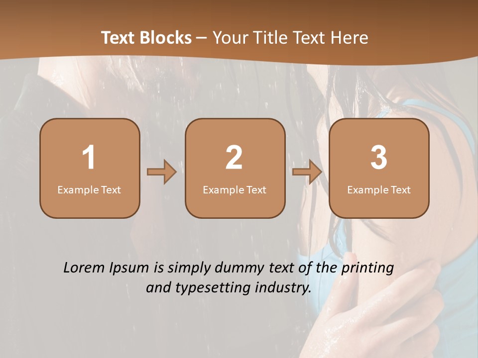 Couple Hugging In The Rain PowerPoint Template