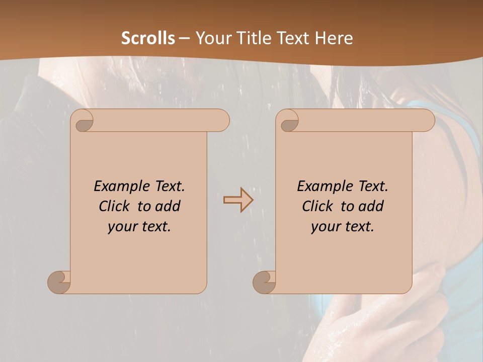 Couple Hugging In The Rain PowerPoint Template