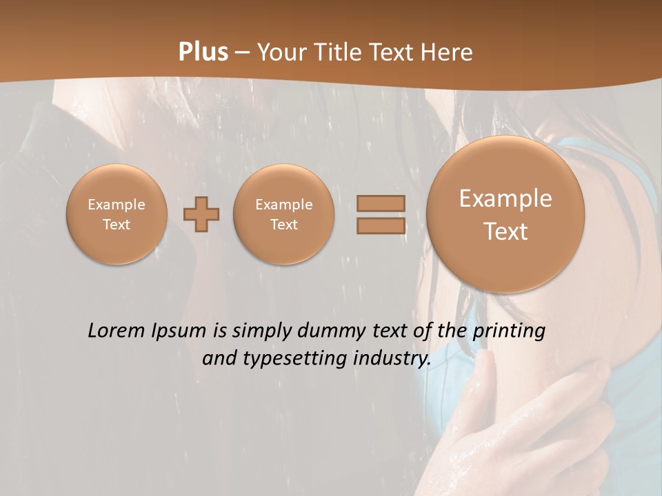 Couple Hugging In The Rain PowerPoint Template