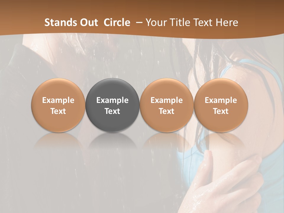 Couple Hugging In The Rain PowerPoint Template