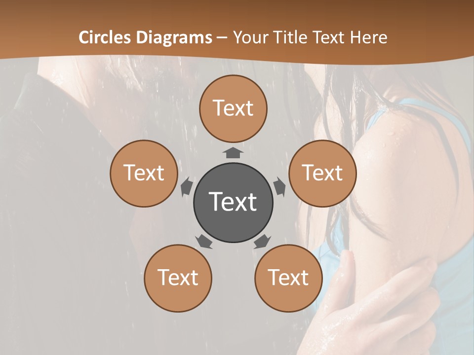 Couple Hugging In The Rain PowerPoint Template