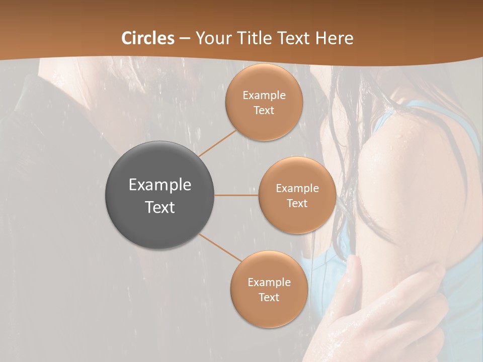 Couple Hugging In The Rain PowerPoint Template