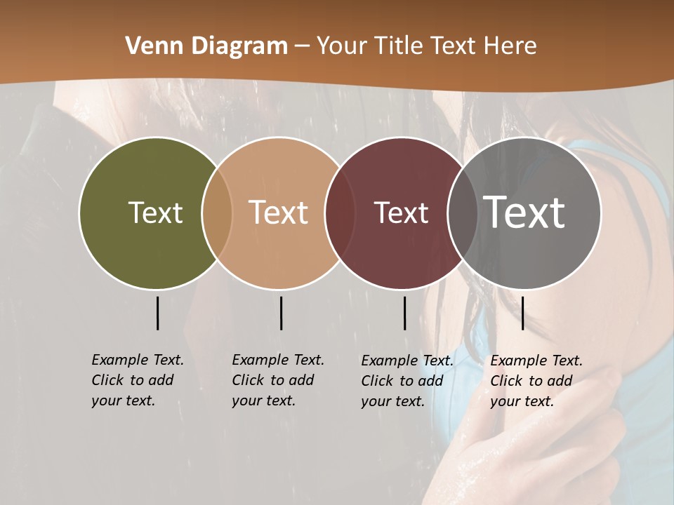 Couple Hugging In The Rain PowerPoint Template