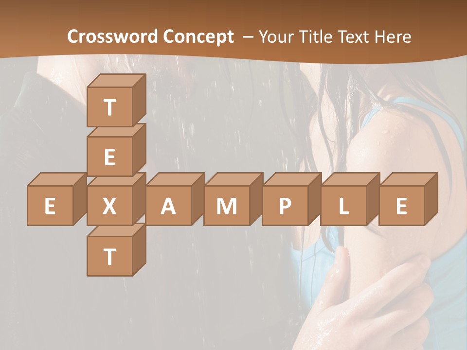 Couple Hugging In The Rain PowerPoint Template