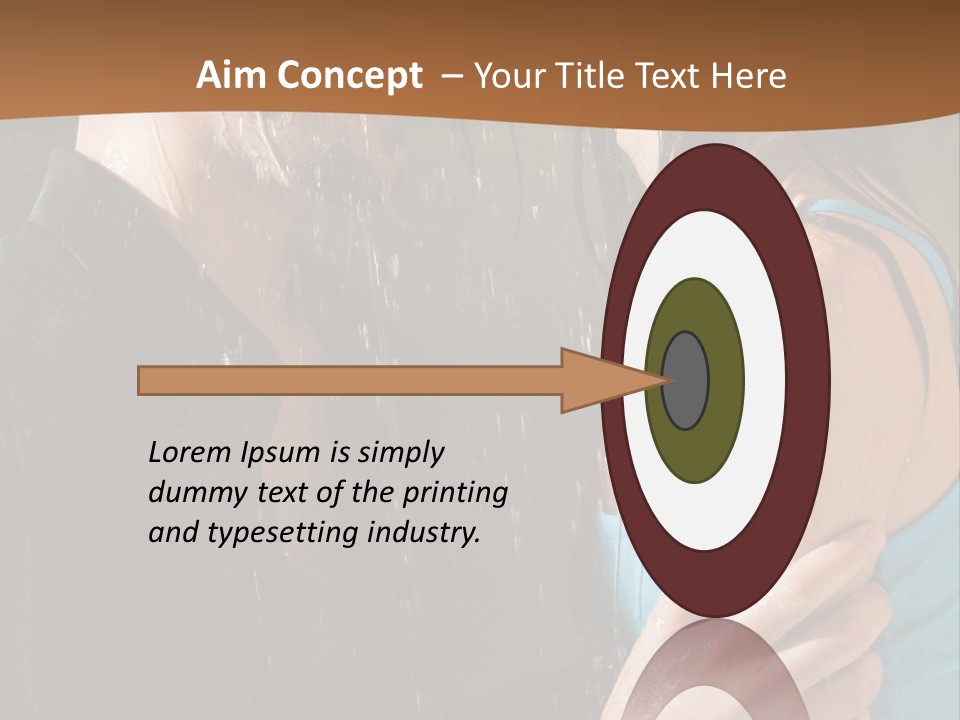 Couple Hugging In The Rain PowerPoint Template