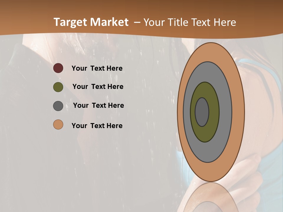 Couple Hugging In The Rain PowerPoint Template