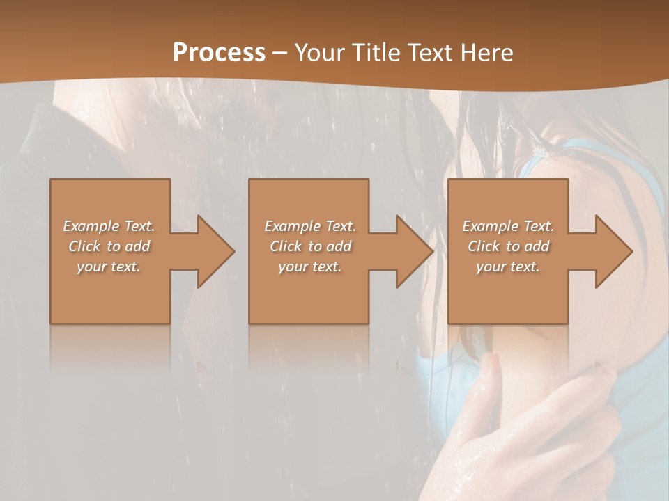 Couple Hugging In The Rain PowerPoint Template