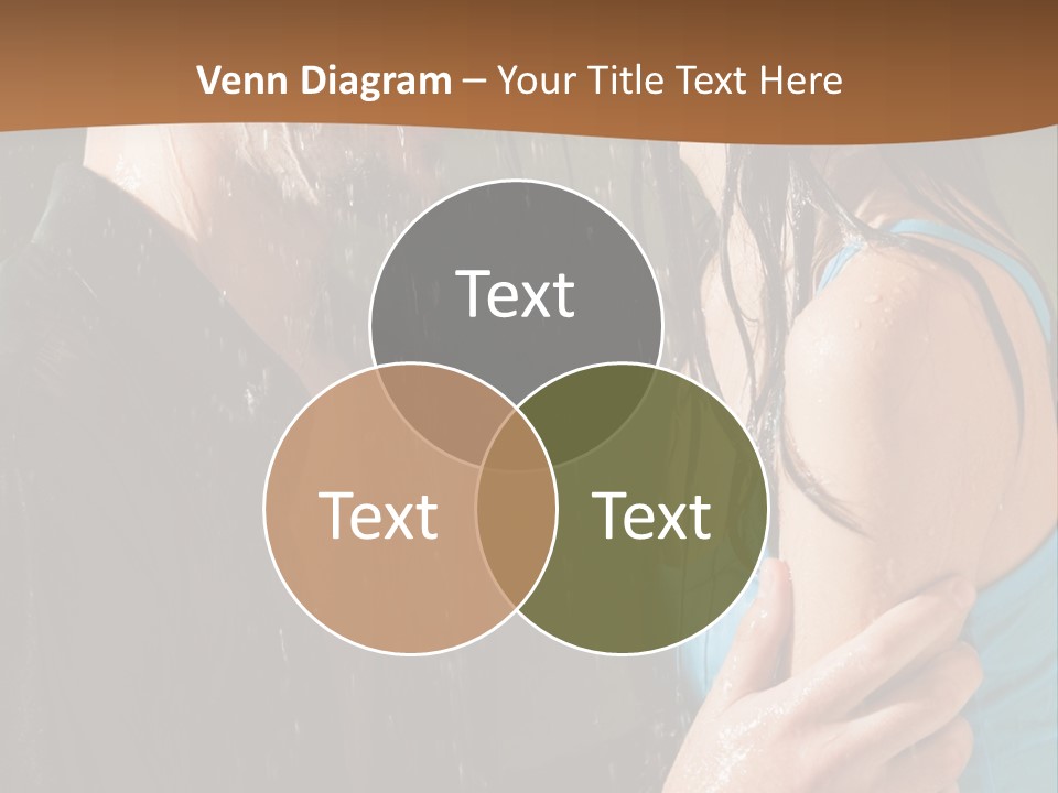 Couple Hugging In The Rain PowerPoint Template