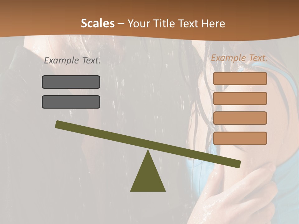 Couple Hugging In The Rain PowerPoint Template