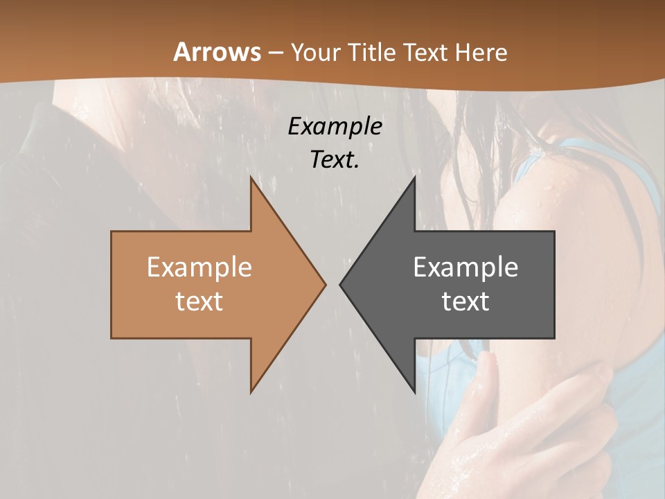 Couple Hugging In The Rain PowerPoint Template