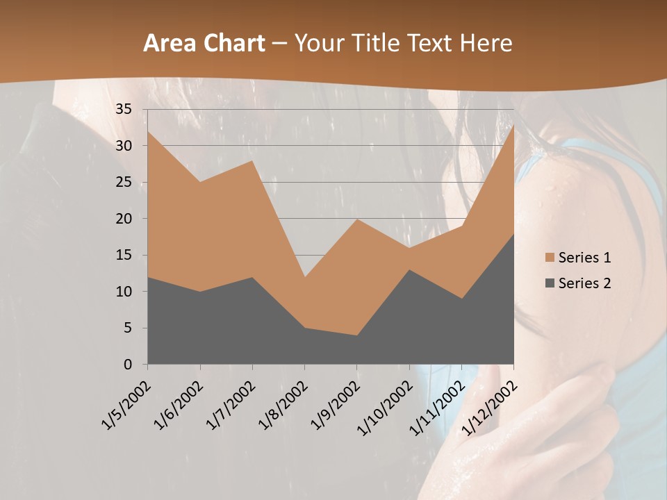 Couple Hugging In The Rain PowerPoint Template