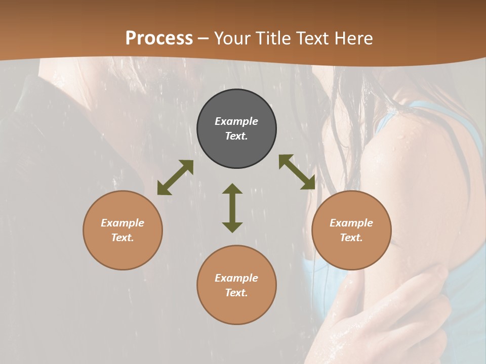 Couple Hugging In The Rain PowerPoint Template