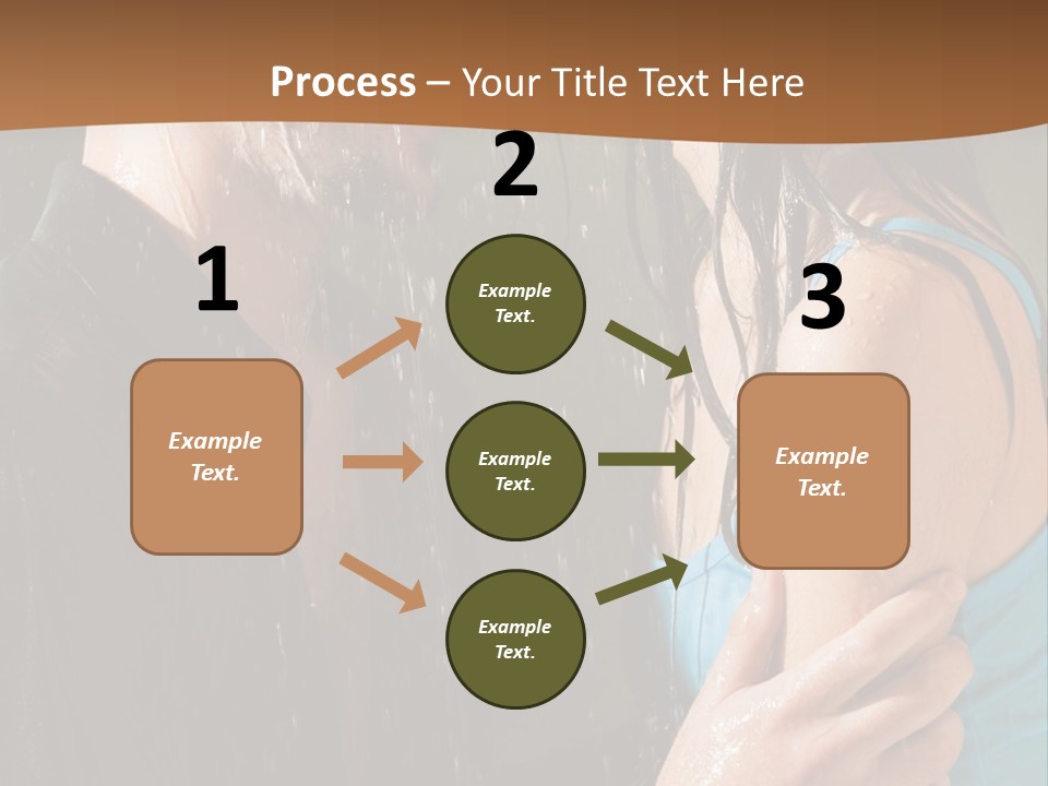 Couple Hugging In The Rain PowerPoint Template