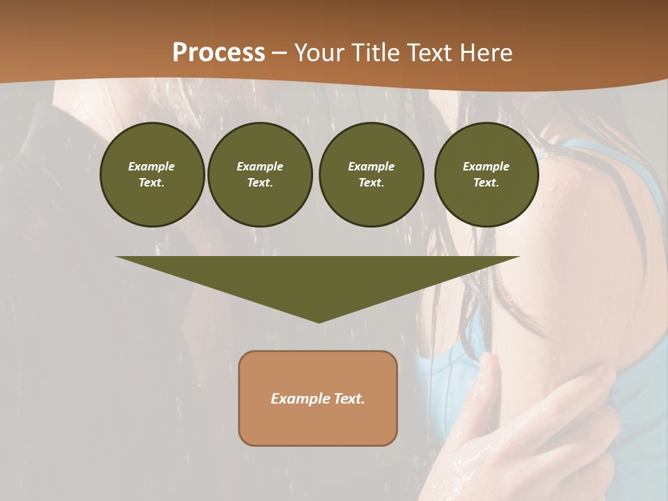 Couple Hugging In The Rain PowerPoint Template