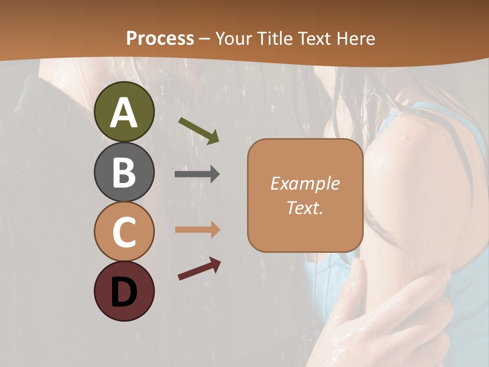 Couple Hugging In The Rain PowerPoint Template