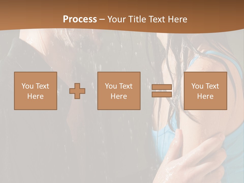 Couple Hugging In The Rain PowerPoint Template