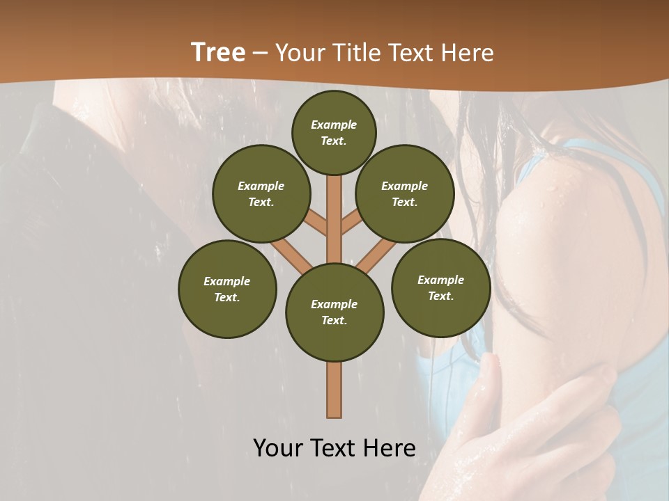 Couple Hugging In The Rain PowerPoint Template