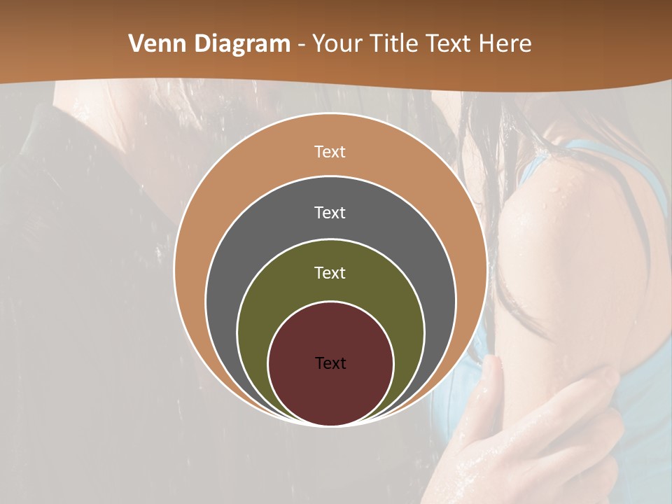 Couple Hugging In The Rain PowerPoint Template