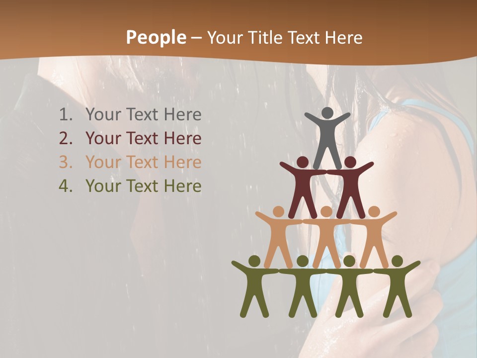Couple Hugging In The Rain PowerPoint Template