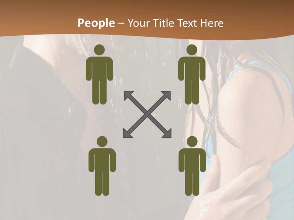 Couple Hugging In The Rain PowerPoint Template