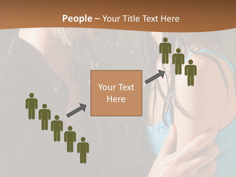 Couple Hugging In The Rain PowerPoint Template