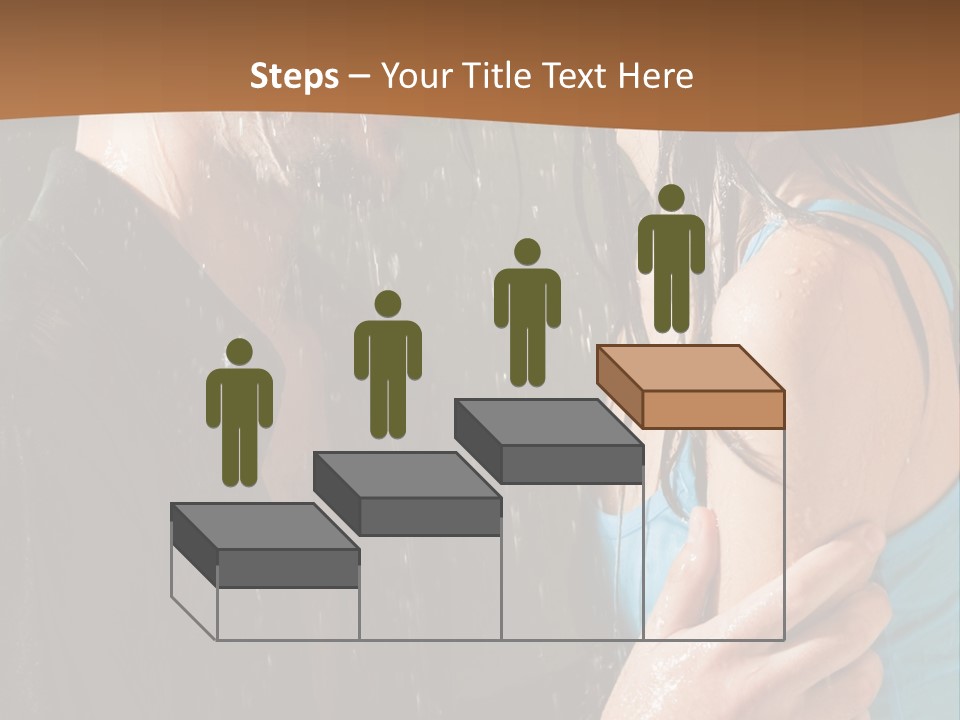 Couple Hugging In The Rain PowerPoint Template