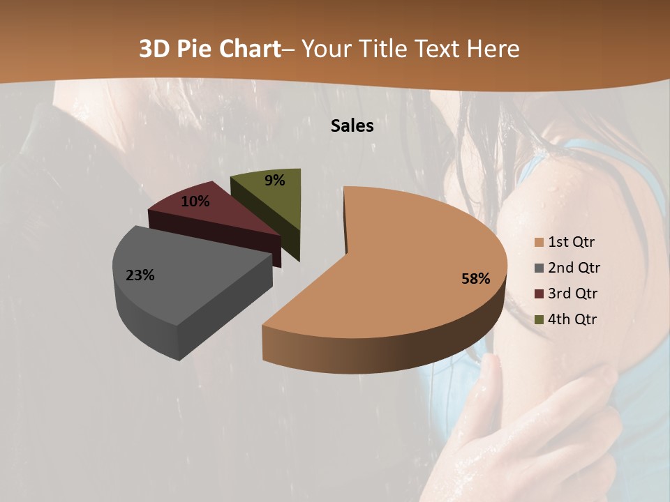 Couple Hugging In The Rain PowerPoint Template