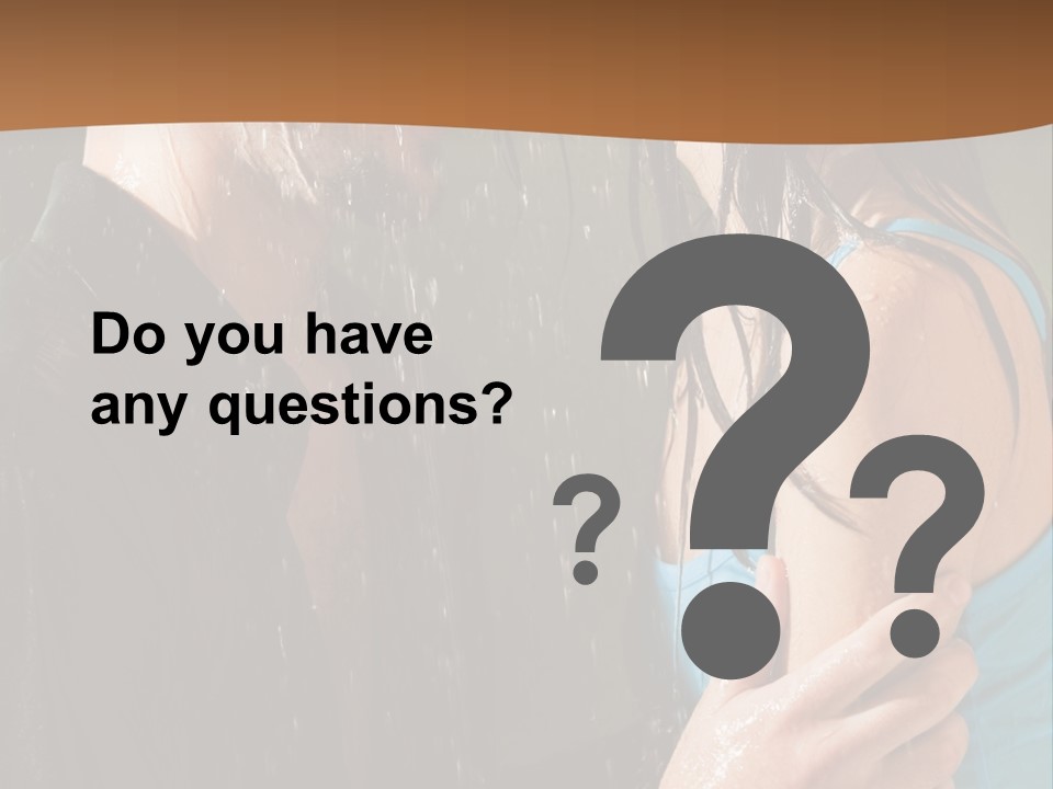 Couple Hugging In The Rain PowerPoint Template