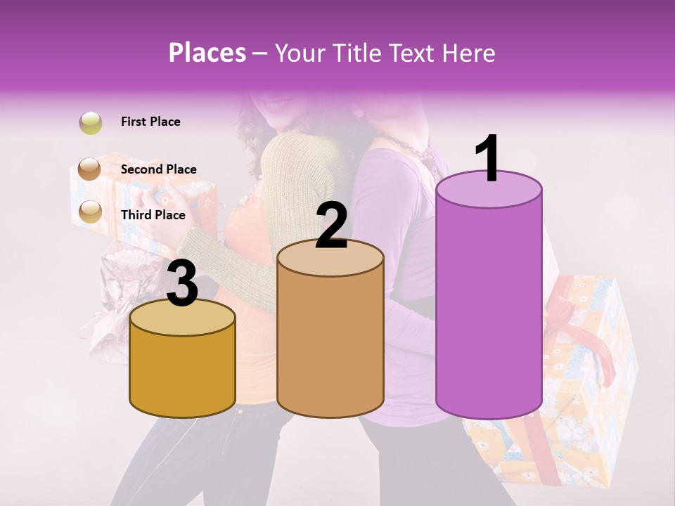 Shopaholic Colored Friends PowerPoint Template