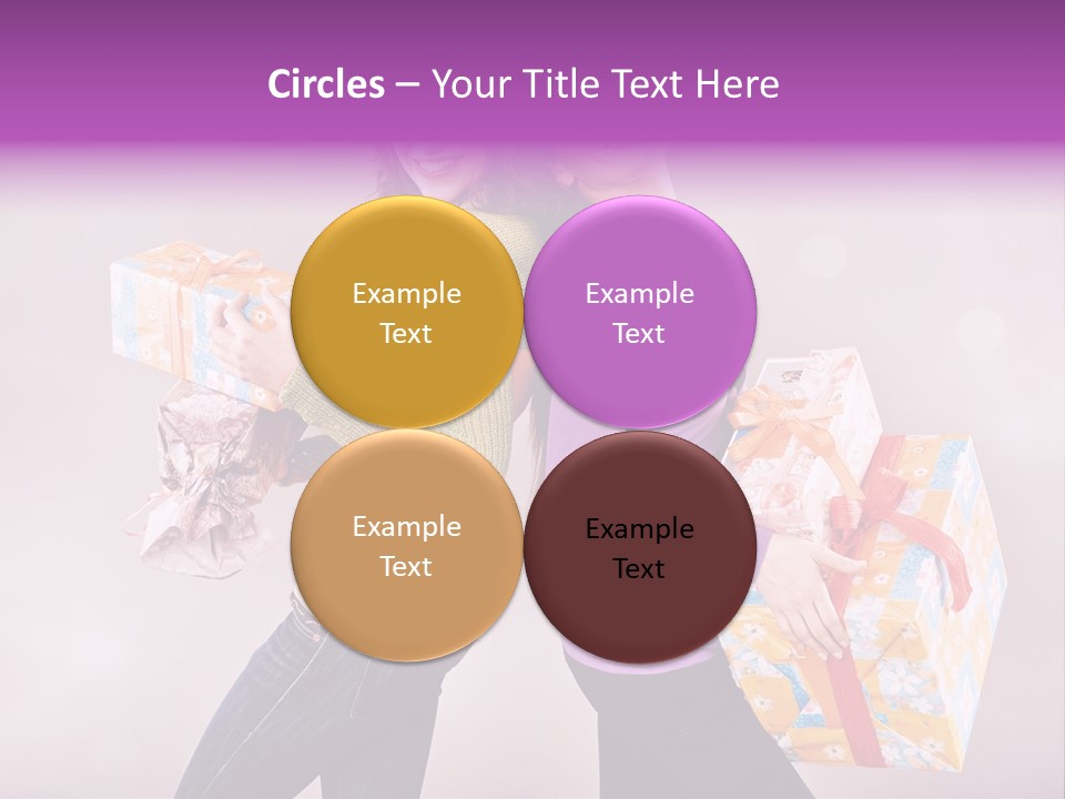 Shopaholic Colored Friends PowerPoint Template