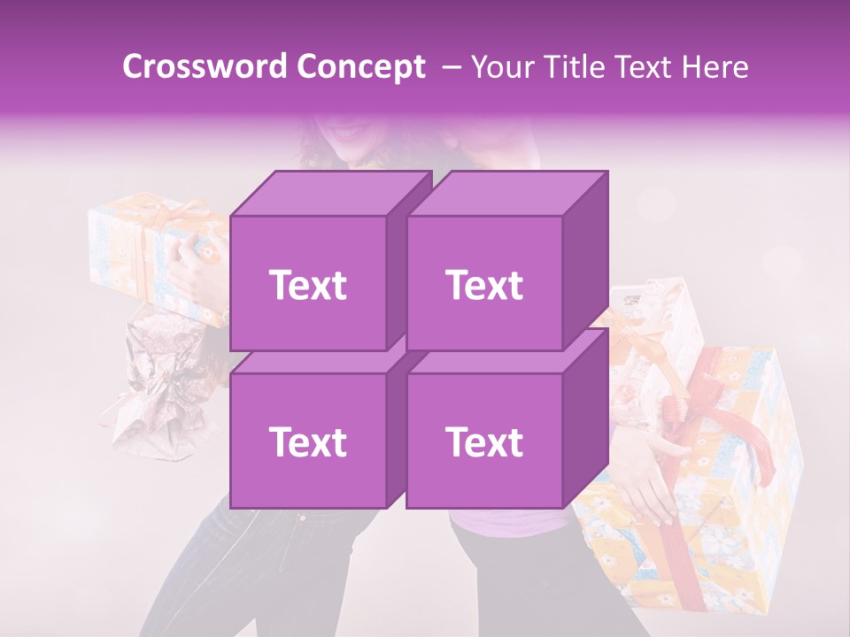 Shopaholic Colored Friends PowerPoint Template