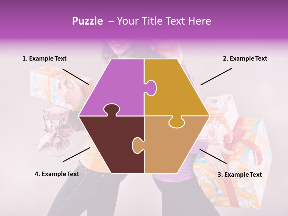 Shopaholic Colored Friends PowerPoint Template