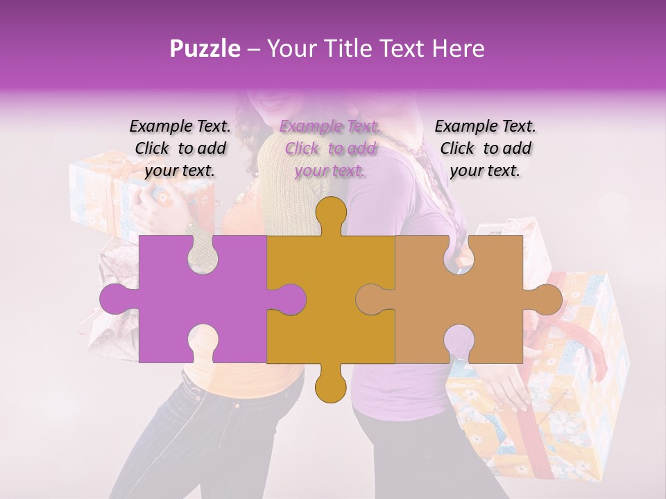 Shopaholic Colored Friends PowerPoint Template