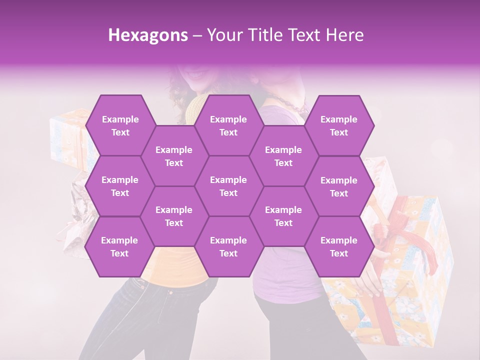 Shopaholic Colored Friends PowerPoint Template