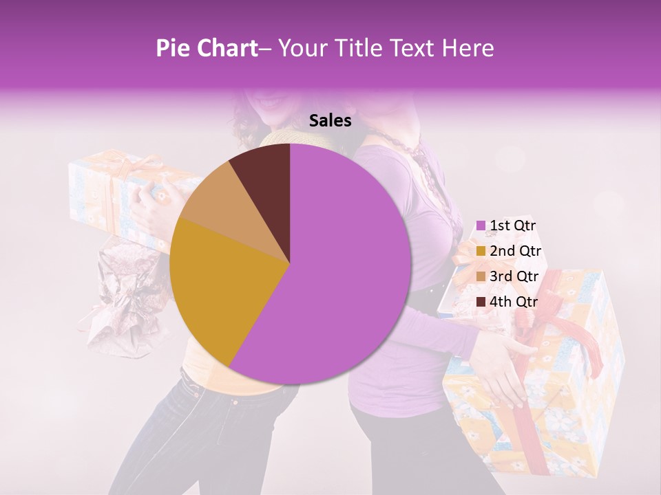 Shopaholic Colored Friends PowerPoint Template