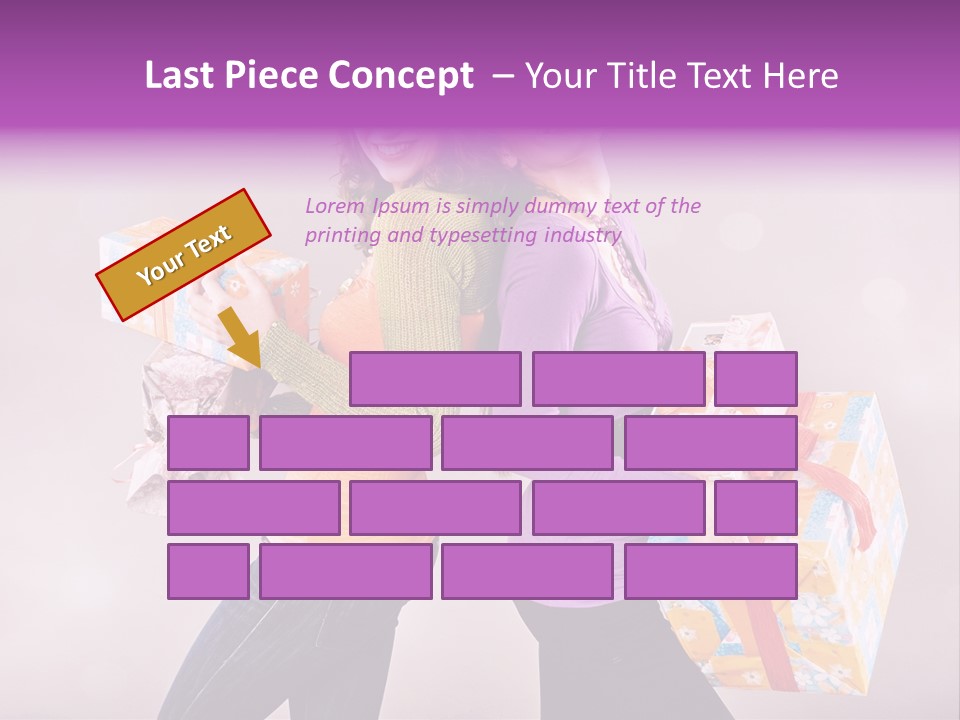 Shopaholic Colored Friends PowerPoint Template