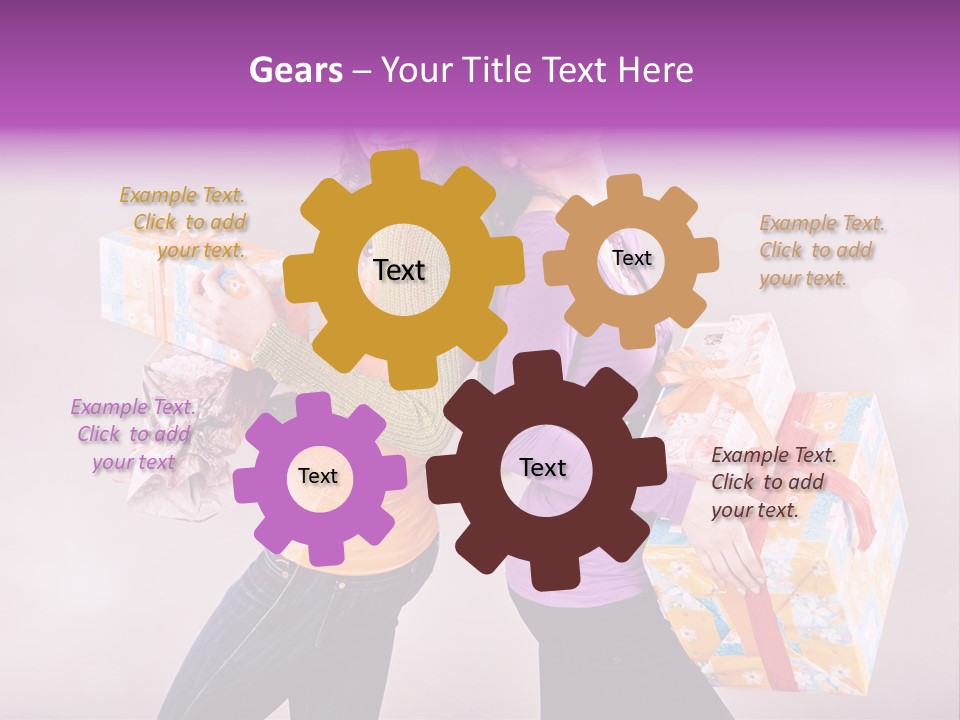 Shopaholic Colored Friends PowerPoint Template