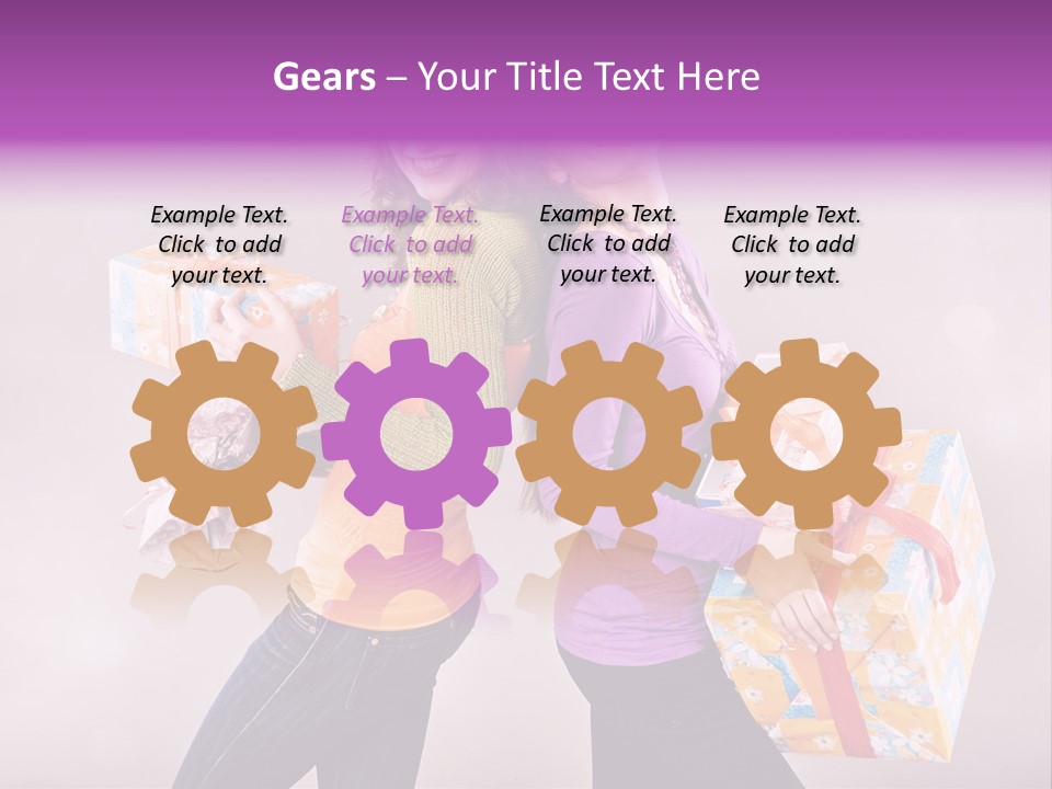 Shopaholic Colored Friends PowerPoint Template