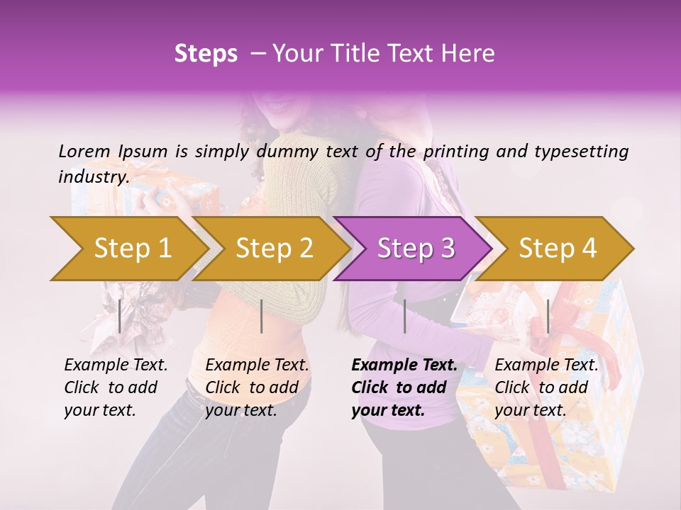 Shopaholic Colored Friends PowerPoint Template