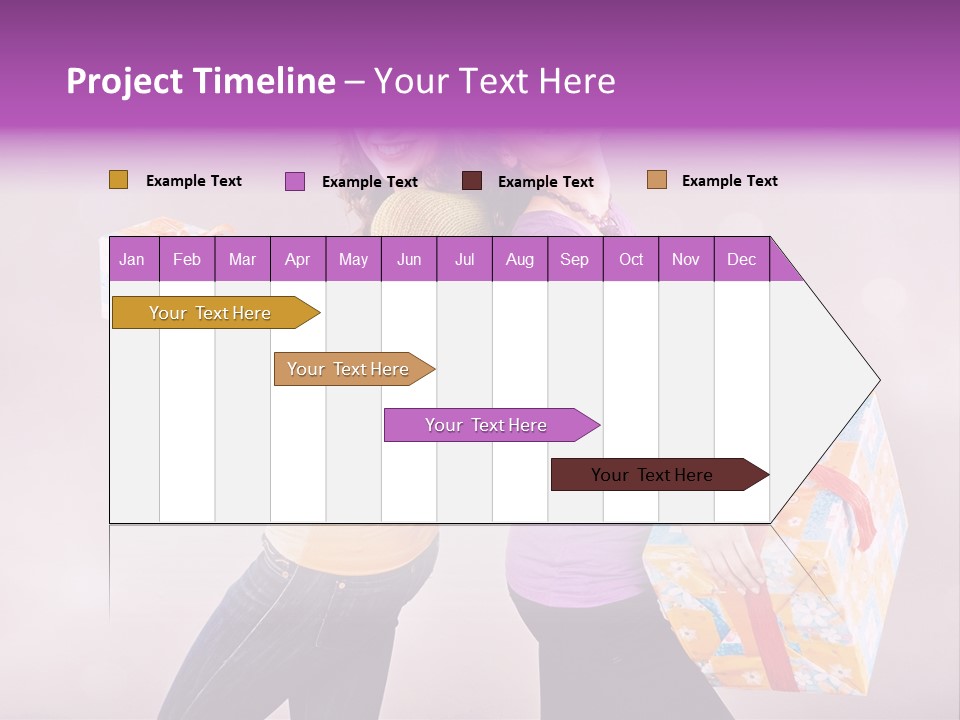 Shopaholic Colored Friends PowerPoint Template