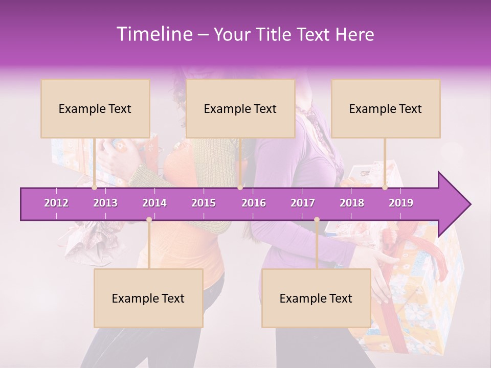 Shopaholic Colored Friends PowerPoint Template
